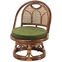 【美品】KAZAMA カザマ　藤回転椅子　ラタン回転チェア　藤　ラタン　レトロ 20250523174212_1.jpg